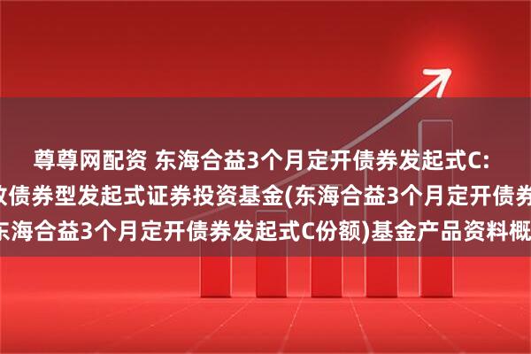 尊尊网配资 东海合益3个月定开债券发起式C: 东海合益3个月定期开放债券型发起式证券投资基金(东海合益3个月定开债券发起式C份额)基金产品资料概要
