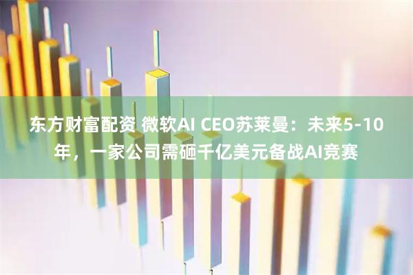东方财富配资 微软AI CEO苏莱曼：未来5-10年，一家公司需砸千亿美元备战AI竞赛